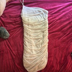 Elegant White Ruched Dress